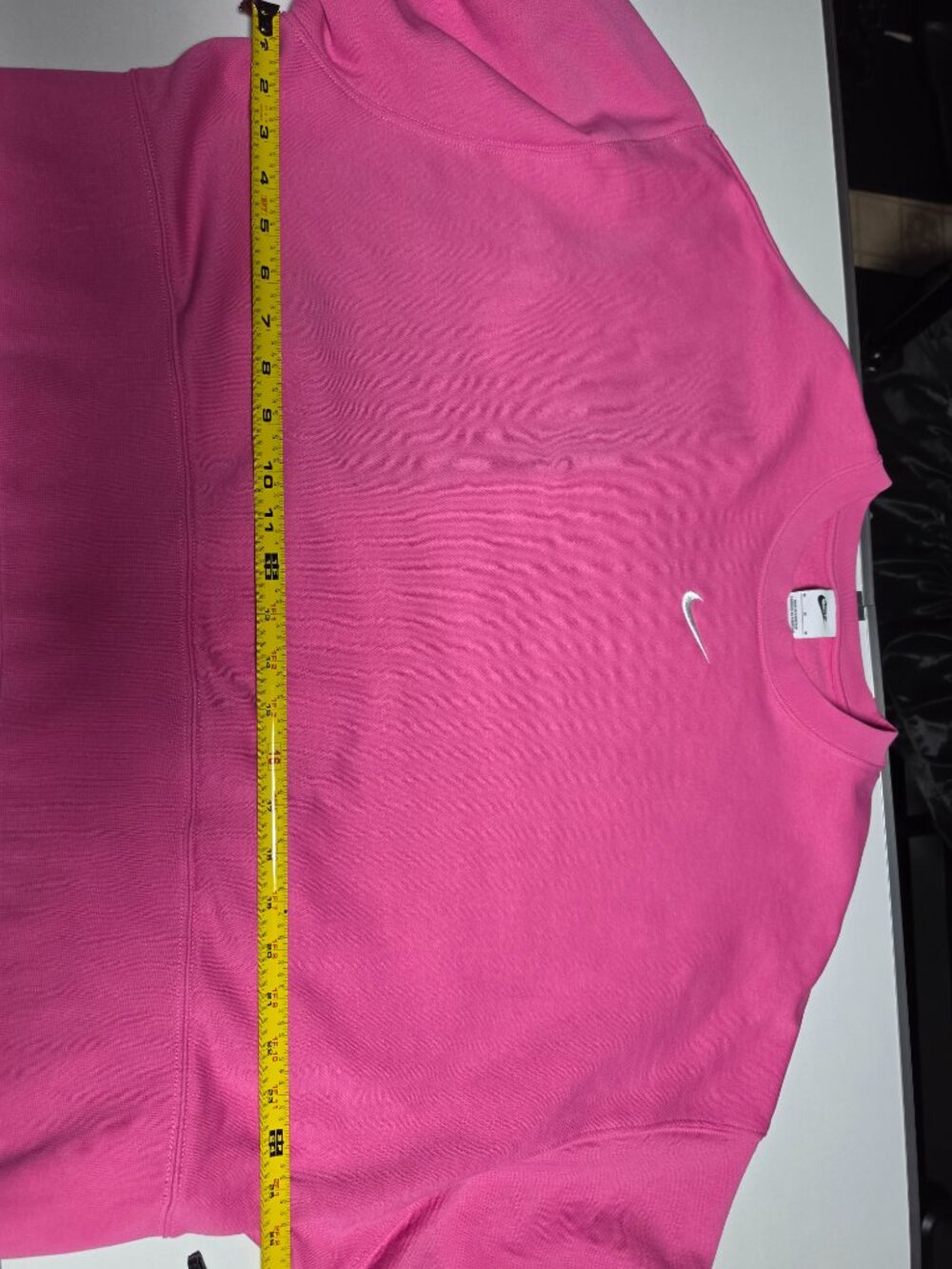 Nike Phoenix Fleece Women's Pink Crewneck Oversized Cropped Sweatshirt Sz M - Picture 12 of 12